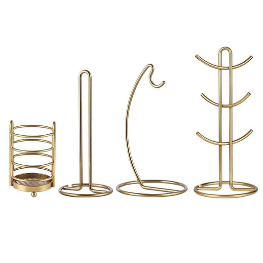 Save on kitchen organizer set 4 piece banana hanger mug tree holder rack paper towel holder flatware caddy kitchen gifts modern collection for countertop table decor