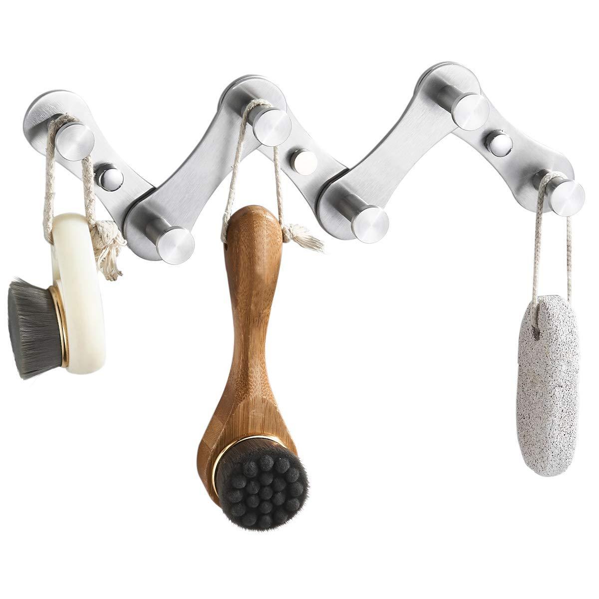 Save diy towel hooks wall mounted stainless steel coat hooks for bathroom 6 hooks brushed nickel