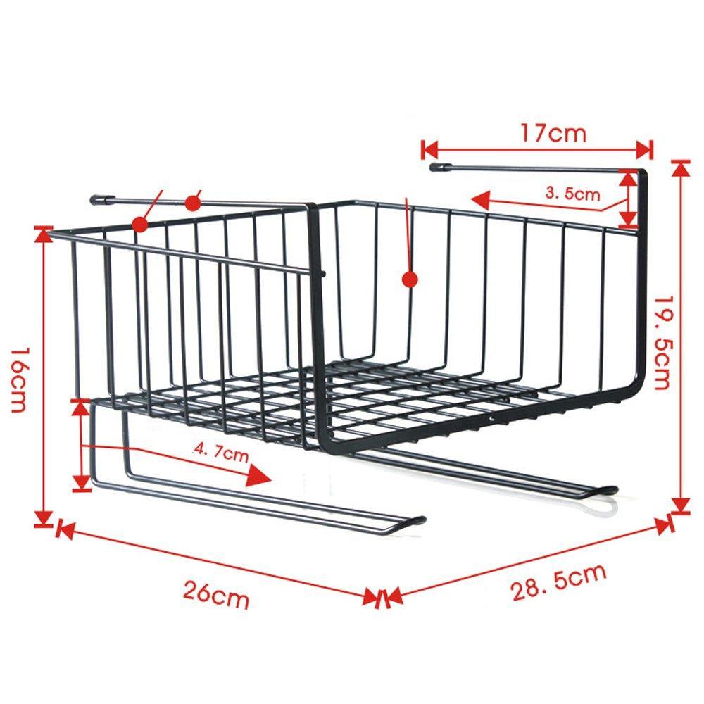 On amazon aiyoo heavy duty under shelf basket with paper towel holder for pantry cabinet closet wire rack storage basket wardrobe office desk space save bathroom kitchen organizer baskets for extra storage