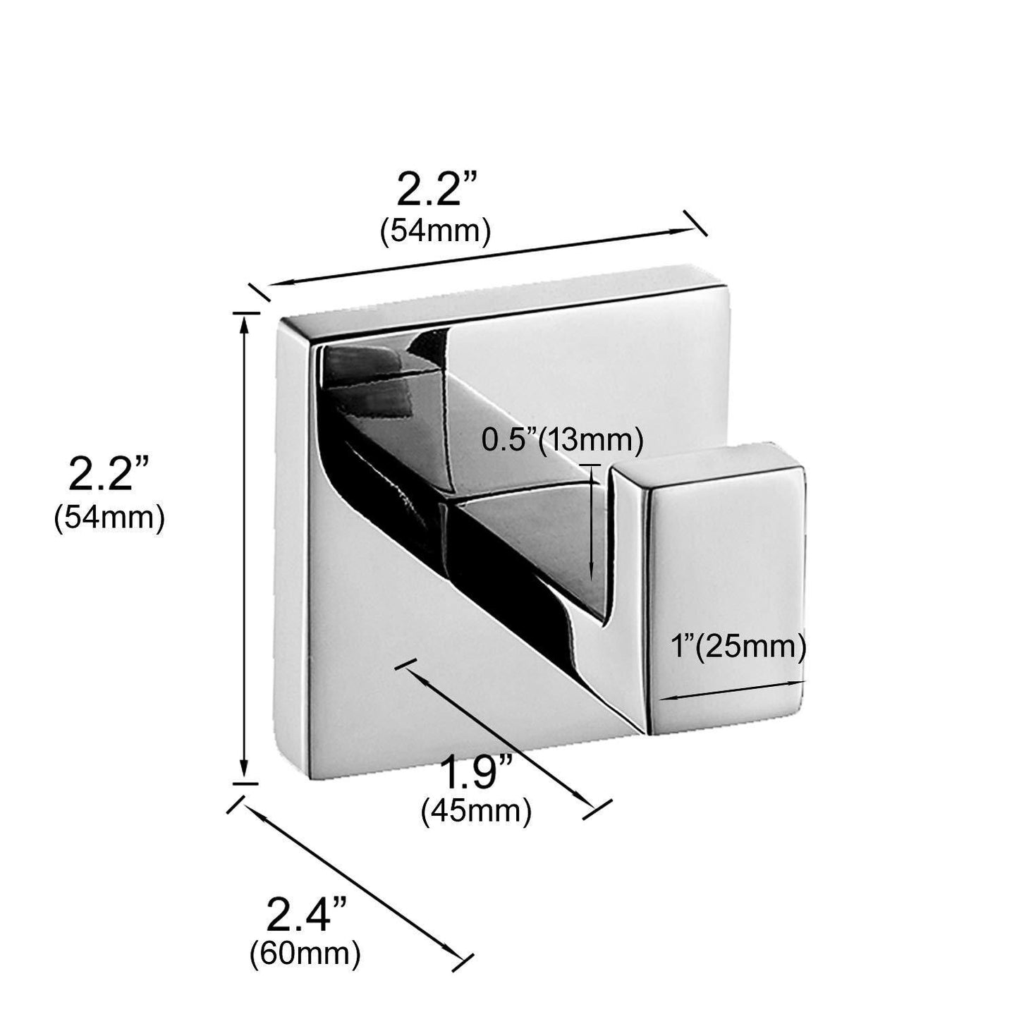 Amazon nolimas bath towel hook sus 304 stainless steel square clothes towel coat robe hook cabinet closet door sponges hanger for bath kitchen garage heavy duty wall mounted chrome polished finish 2pack