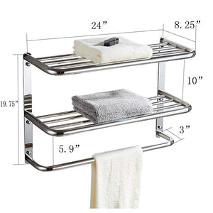 Cheap kaileyouxiangongsi 24 inch shelf towel rack stainless steel two tier