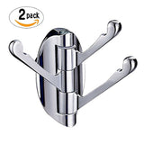 Products do4u solid metal swivel coat hook heavy duty folding swing arm triple coat hook with multi three foldable arms towel clothes hanger for bathroom kitchen polished chrome 2 pcs
