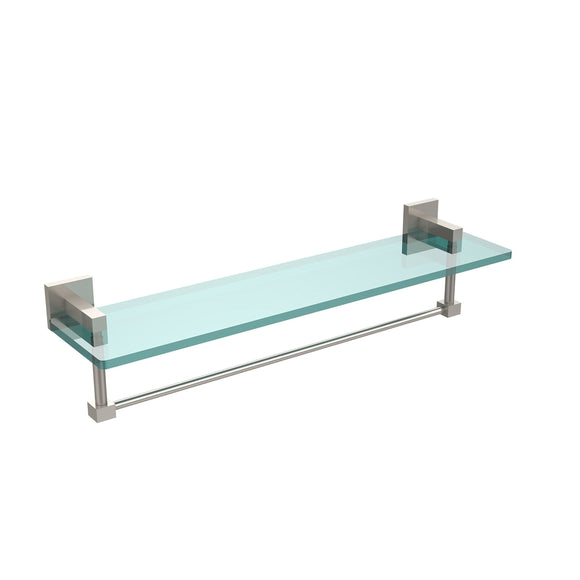 Heavy duty allld allied brass mt 1 22tb sn montero collection 22 inch glass vanity shelf with integrated towel bar