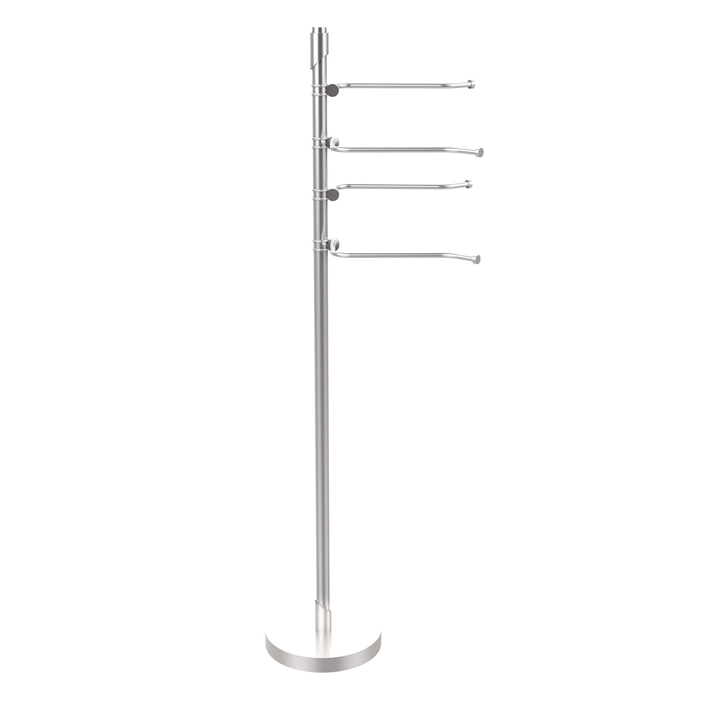 Shop allied brass tr 84 sch tribecca collection 49 inch towel stand with 4 swing arm satin chrome