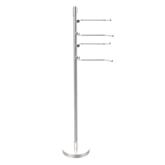 Shop allied brass tr 84 sch tribecca collection 49 inch towel stand with 4 swing arm satin chrome