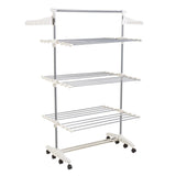 Online shopping heavy duty 3 tier laundry rack stainless steel clothing shelf for indoor outdoor use with tall bar best used for shirts towels shoes everyday home