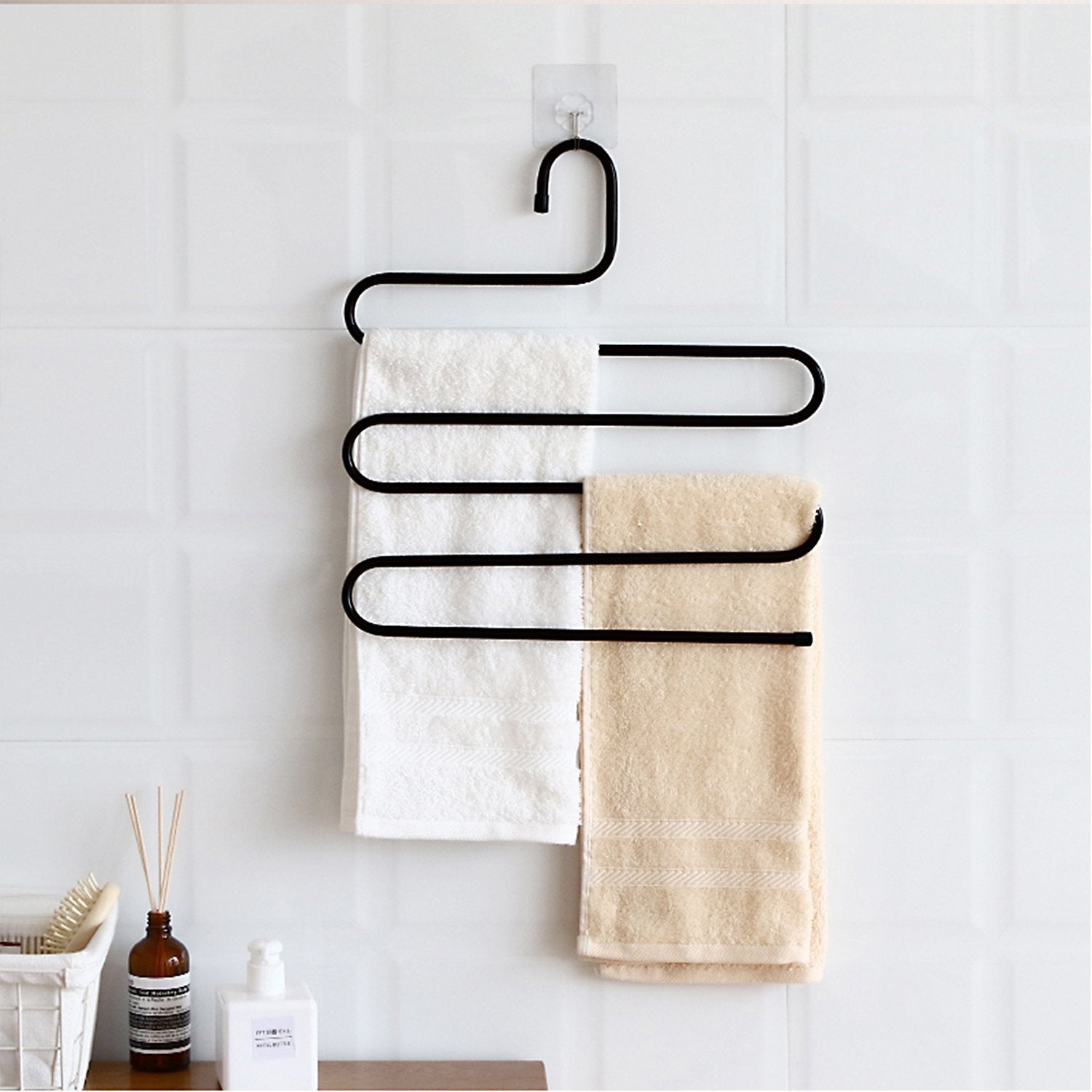 Discover ds pants hanger multi layer s style jeans trouser hanger closet organize storage stainless steel rack space saver for tie scarf shock jeans towel clothes 4 pack 1