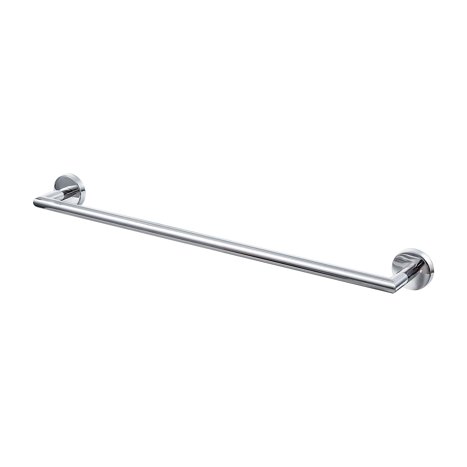 Featured qt home decor single towel bar w round base 24 inches luxurious modern shiny polished finish made from stainless steel water rust proof wall mounted easy to install