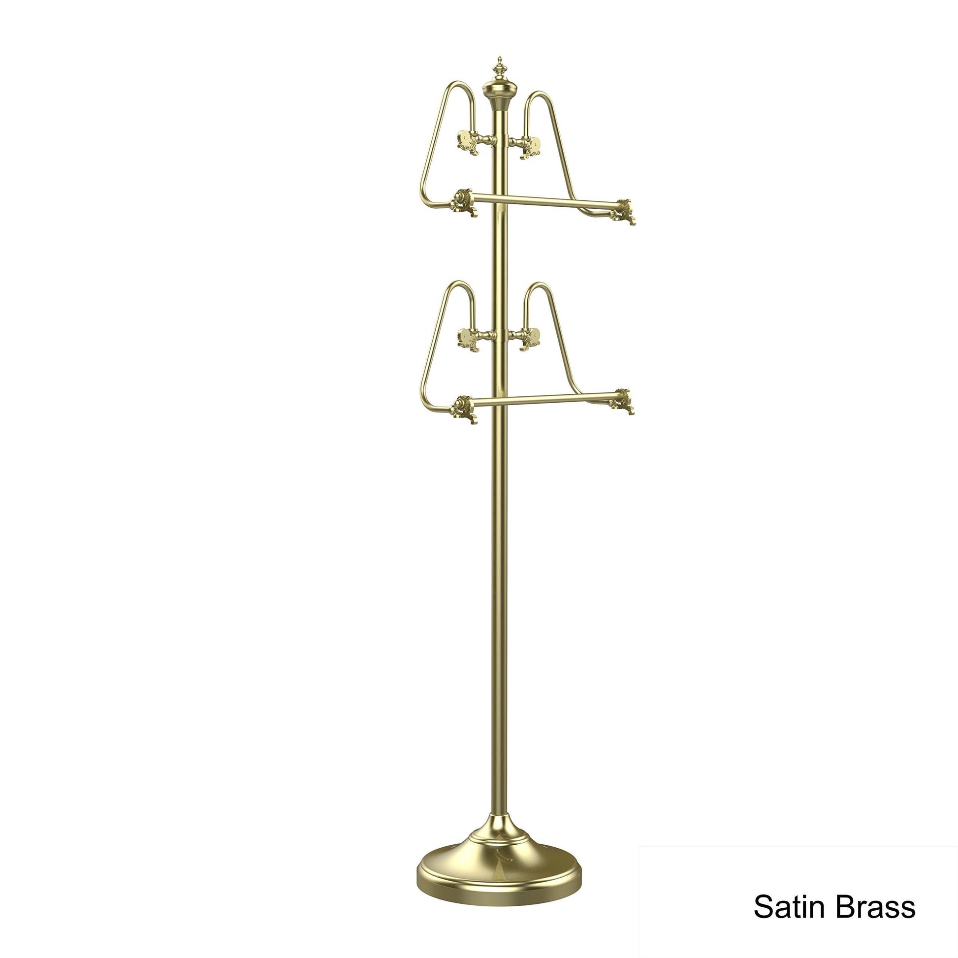 Related allied brass ts 6 sn 49 inch towel stand with 2 17 inch bars satin nickel