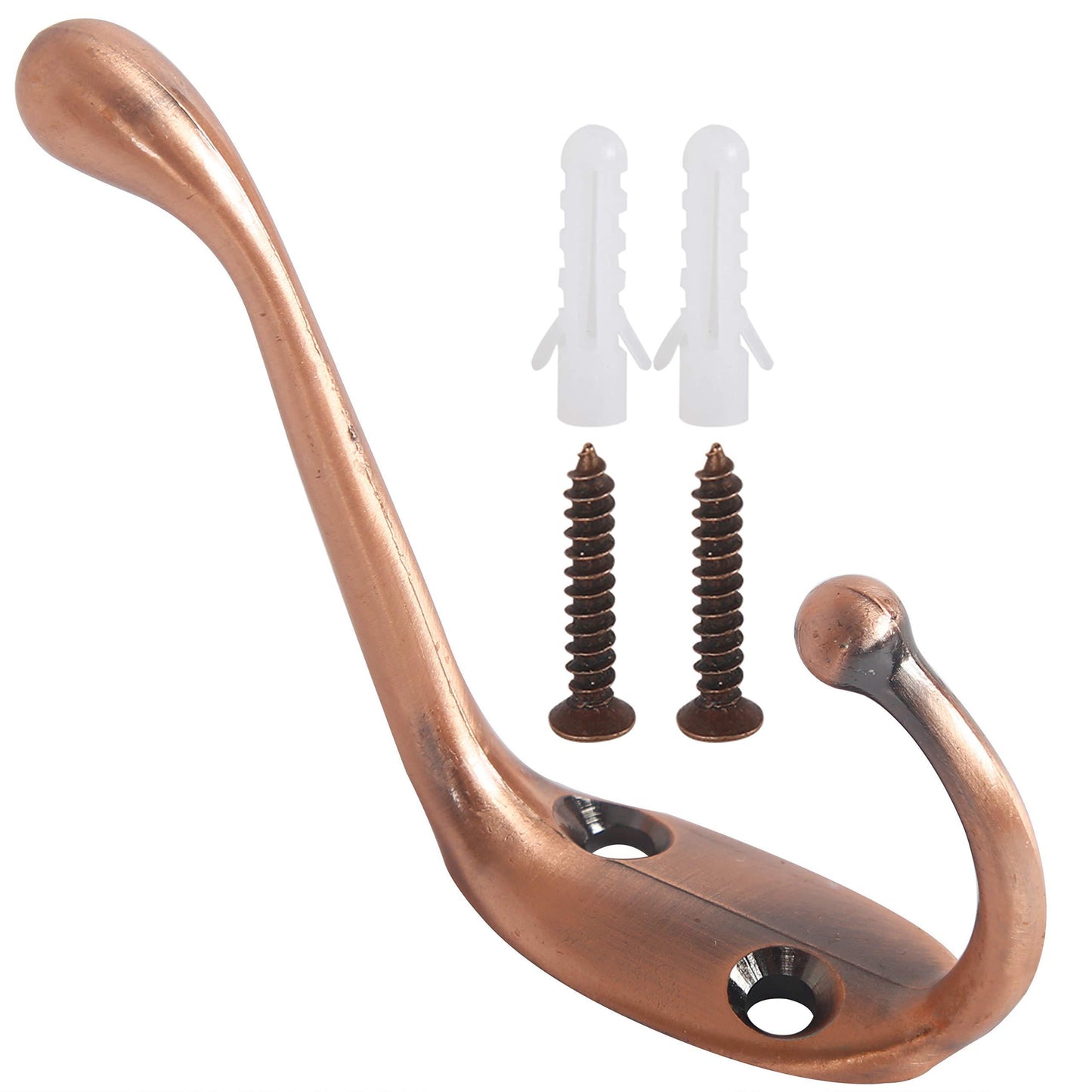 Discover webi dual coat hook 18 set metal double robe hook decorative coat hat hook bath towel closet clothes hanger garment rail rack holder wall mount entryway kitchen antique copper