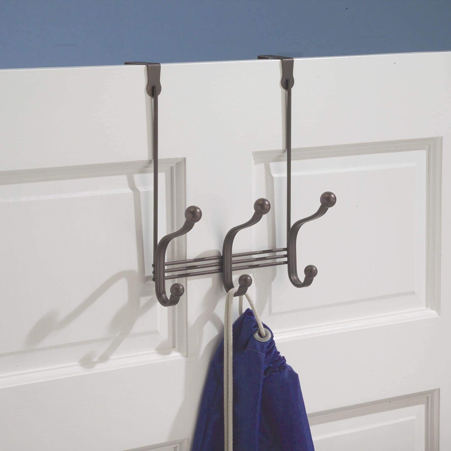 Buy idesign york metal over the door organizer 3 hook rack for coats hats robes towels bedroom closet and bathroom 11 25 x 9 x 2 set of 2