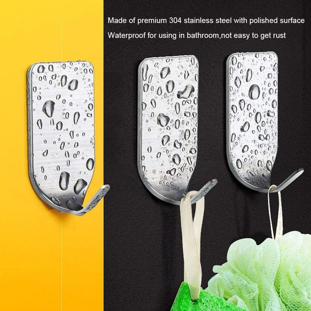 Shop here adhesive hooks heavy duty wall hooks stainless steel waterproof hanger for kitchen bathroom bags towel coat keys robe home offices8 small 8 big 1