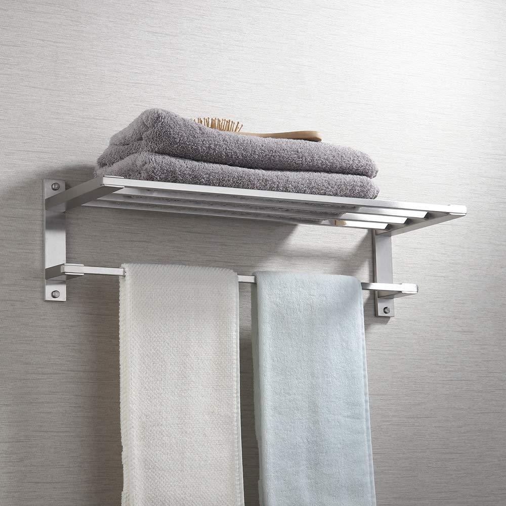 Kitchen kes sus304 stainless steel 22 hotel towel rack bathroom shelf shower towel bar rust proof wall mount contemporary style space saving for multi hand towels brushed finish a2410s60 2