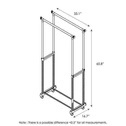 Furinno Double Garment Rack WS17022B-BK