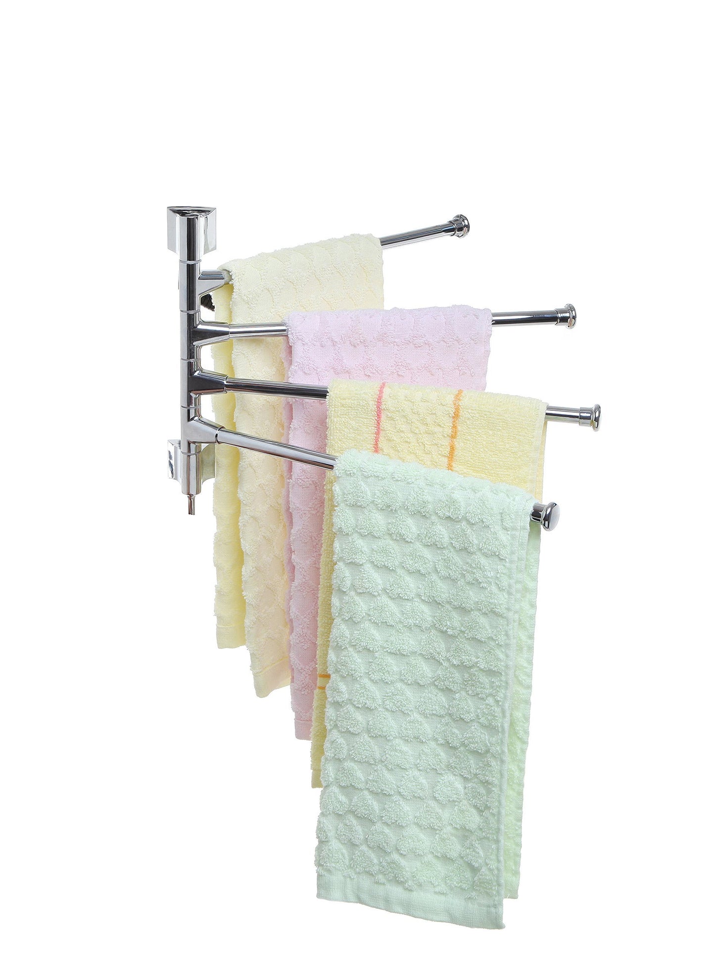 Purchase mygift wall mounted stainless steel swivel towel bar 4 swing arm hand towel drying rack for bathroom and kitchen