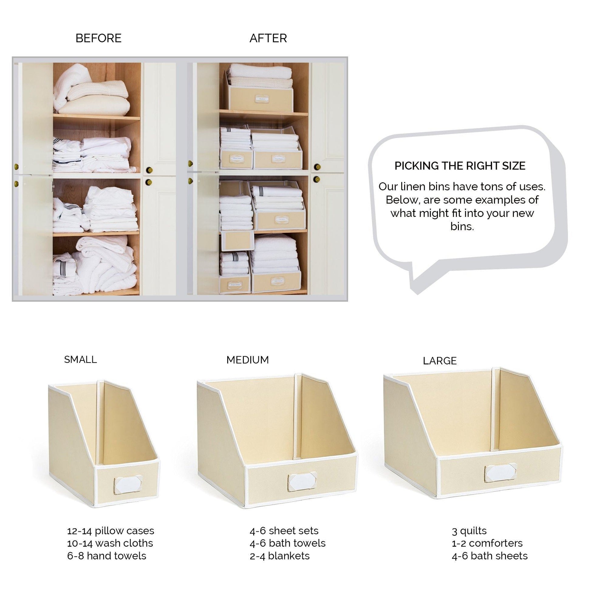 Featured g u s ivory linen closet storage organize bins for sheets blankets towels wash cloths sweaters and other closet storage 100 cotton large