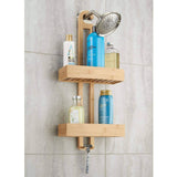 On amazon idesign formbu bamboo hanging shower caddy for shampoo conditioner and soap with hooks for razors towels loofahs and more 11 05 x 5 32 x 26 68 natural finish