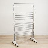 Order now heavy duty 3 tier laundry rack stainless steel clothing shelf for indoor outdoor use with tall bar best used for shirts towels shoes everyday home