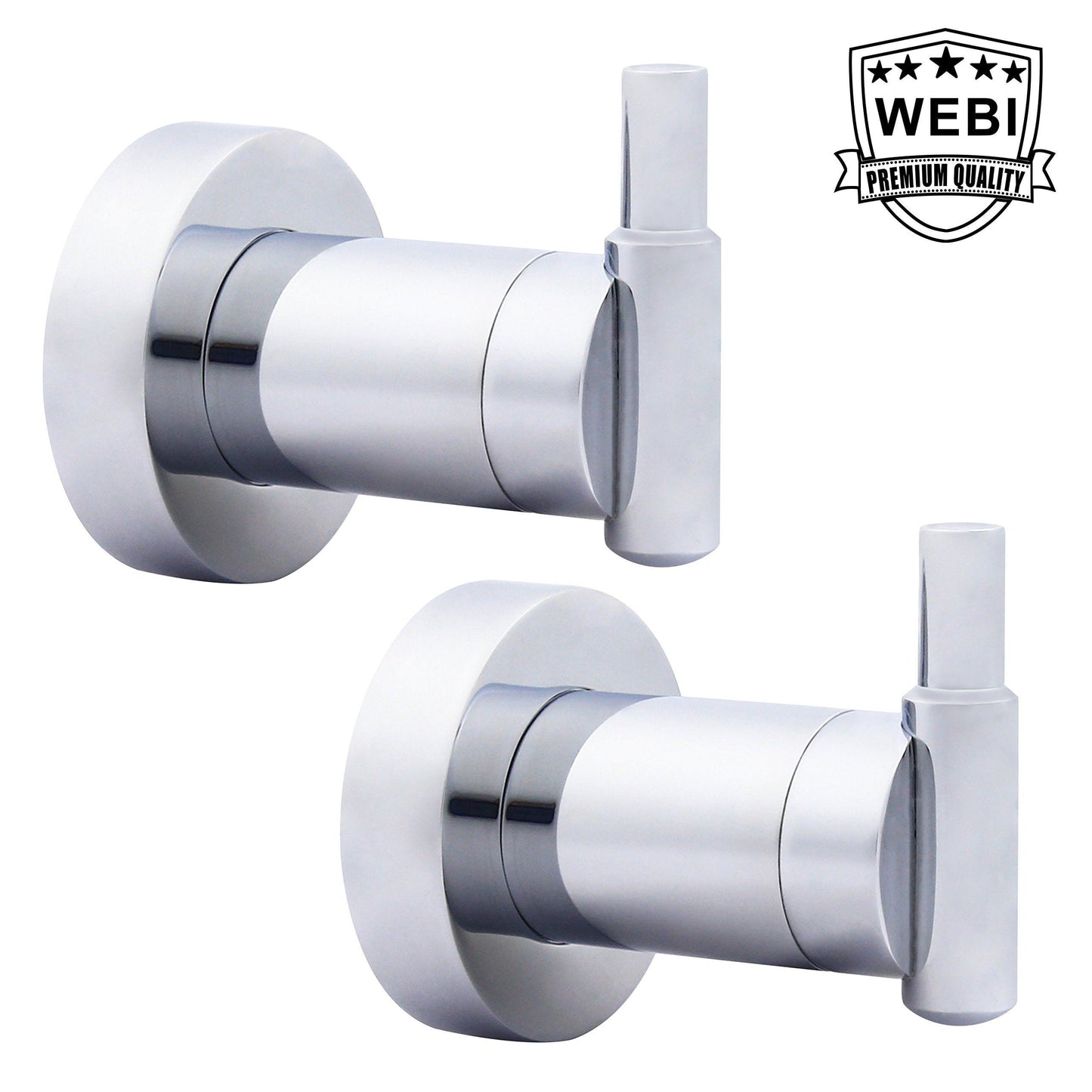 Best seller  webi brass robe hooks brass stainless steel plating single towel hook wall mounted coat rack heavy duty coat hat hook chrome polished 2 packs g yyy3 2