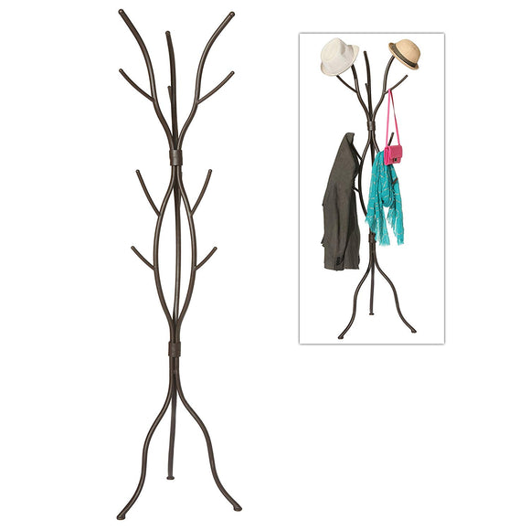 MyGift Modern Tree Branch Black Metal Freestanding Entryway Coat Hanger Stand/Hallway Garment Rack
