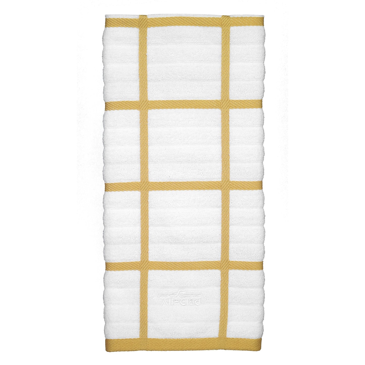 Discover the all clad textiles 100 percent combed terry loop cotton kitchen towel oversized highly absorbent and anti microbial 17 inch by 30 inch checked dijon yellow