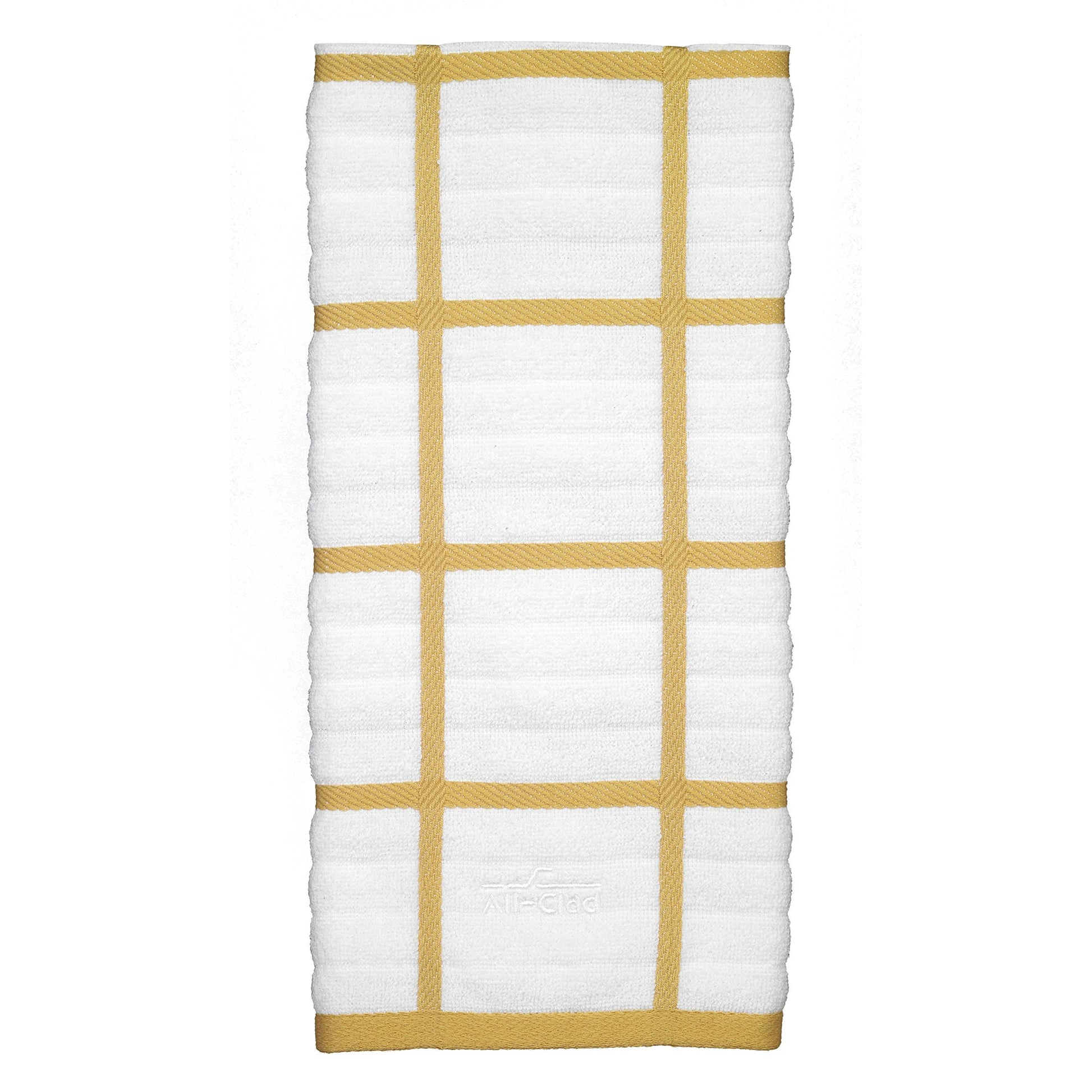 Discover the all clad textiles 100 percent combed terry loop cotton kitchen towel oversized highly absorbent and anti microbial 17 inch by 30 inch checked dijon yellow