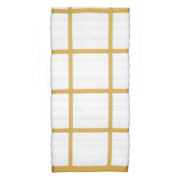 Discover the all clad textiles 100 percent combed terry loop cotton kitchen towel oversized highly absorbent and anti microbial 17 inch by 30 inch checked dijon yellow