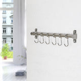 Get webi kitchen sliding hooks solid stainless steel hanging rack rail with 14 utensil removable s hooks for towel pot pan spoon loofah bathrobe wall mounted 2 packs