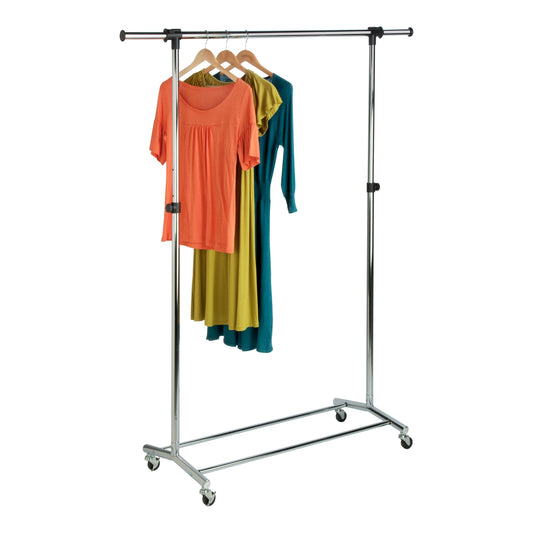 Rolling Chrome Garment Rack