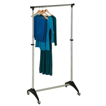 Adjustable Rolling Gar Rack, Chrome