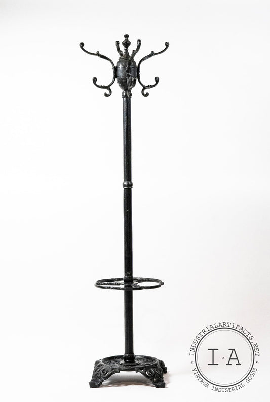 Large Vintage Cast Iron Coat Rack Hat Tree