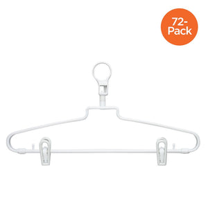72-Pack Hotel Hangers with Security Loop, White
