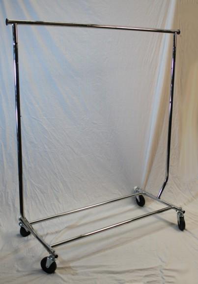 Heavy Duty Salesman's Rack - Collapsible Garment Rack - Round Tubing