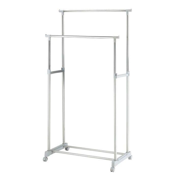 Double Garment Rack- White