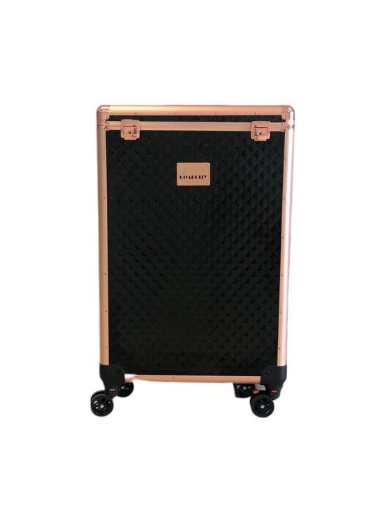 Black Diamond DivaDolly with Rose Gold Trim | Rolling Dance Bag Alternative with a Wardrobe Rack